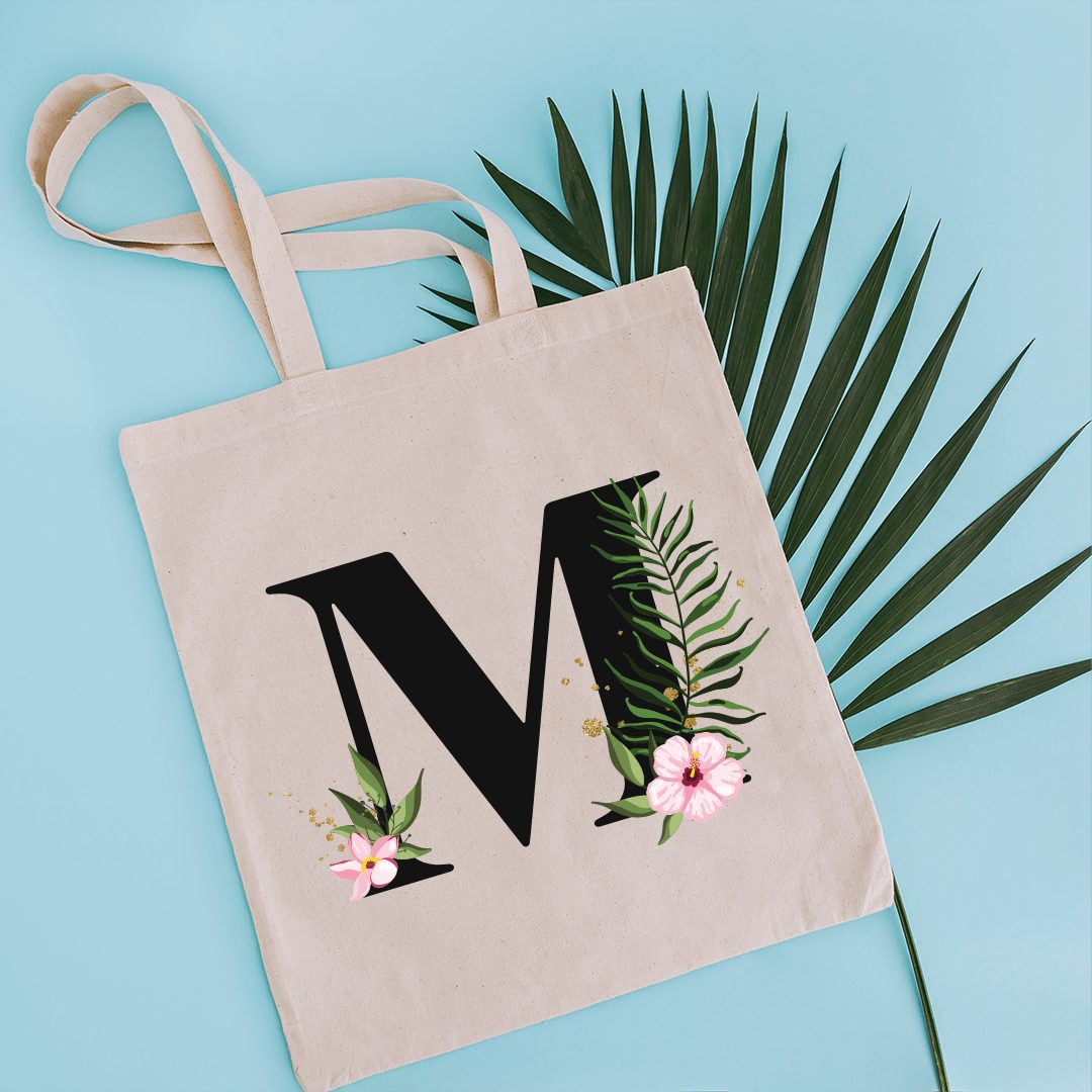 Blomster alfabet - Totebag