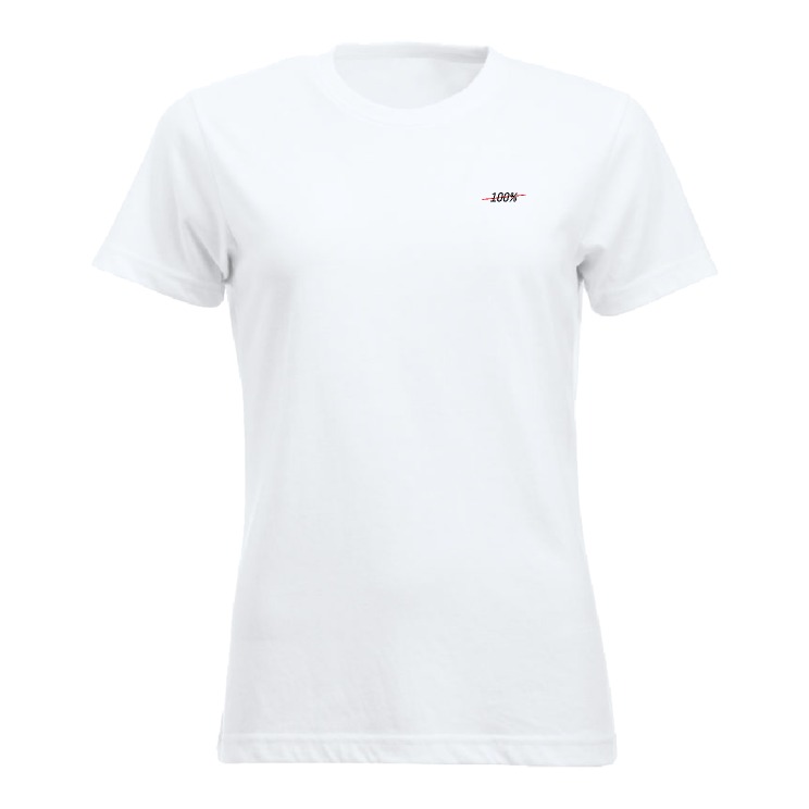 100% – Dame Hvit T-Shirt