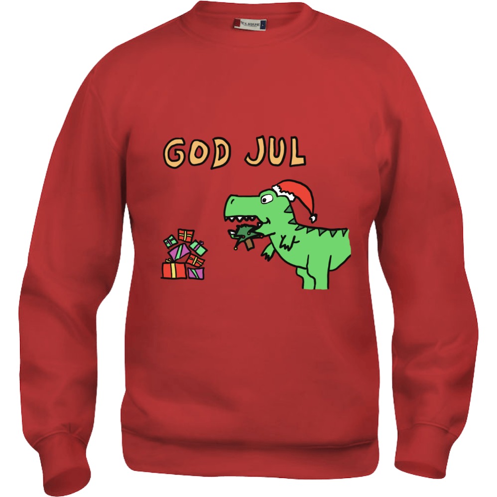 God Jul T-Rex Julegenser Barn