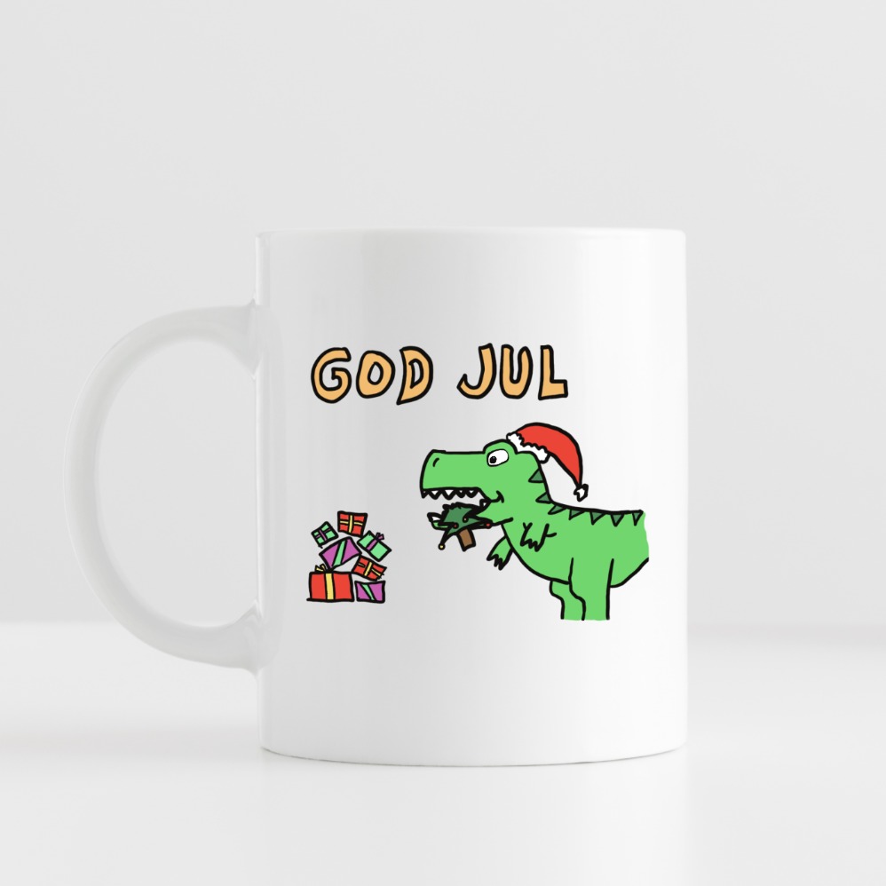 God Jul T-Rex Kopp