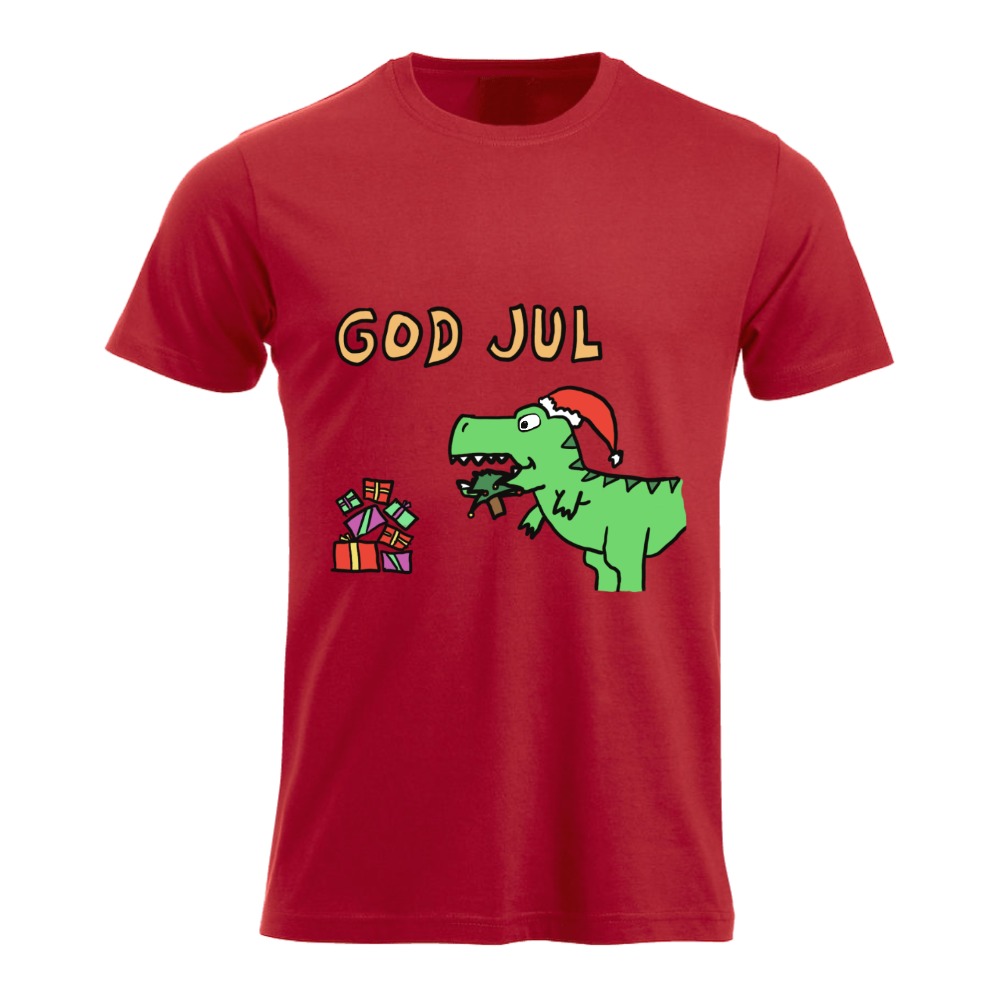 God Jul T-Rex Tskjorte for Barn