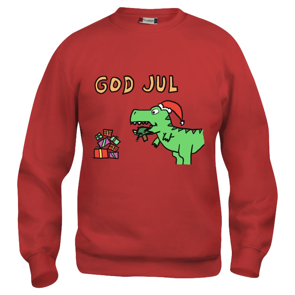 God Jul T-Rex Julegenser Voksne