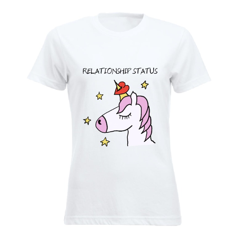 Relationship Status Unicorn Dame Tskjorte