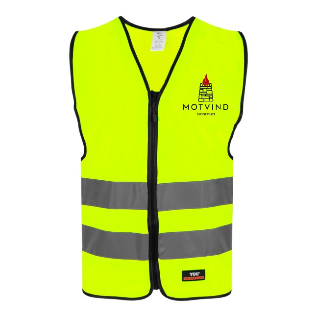 Refleksvest med glidelås forside
