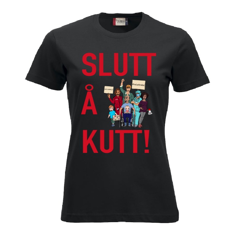 Slutt å kutt T-skjorte Dame (Sort) Versjon 2