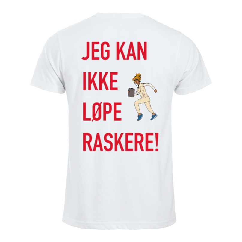 Jeg kan ikke løpe raskere T-skjorte Herre/Unisex (Hvit)