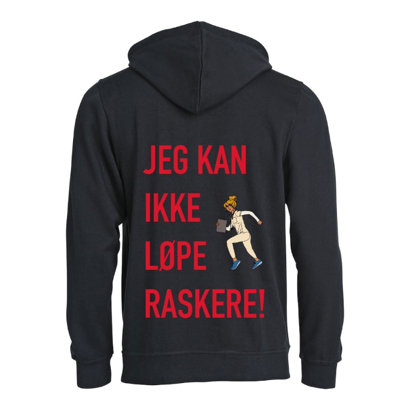 Jeg kan ikke løpe raskere Hettegenser Unisex (Sort)