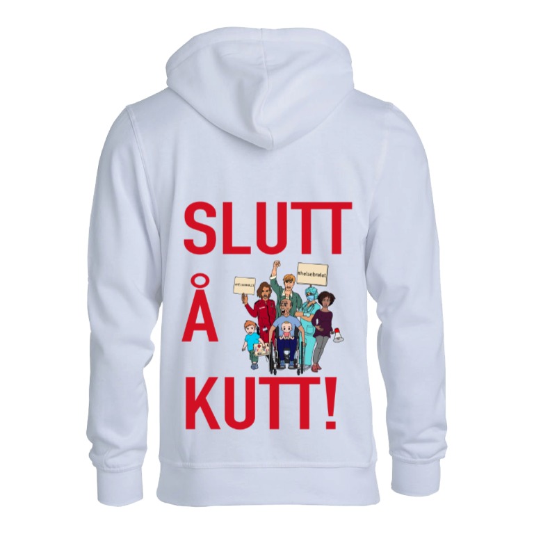 Slutt å kutt Hettegenser Unisex (Hvit)