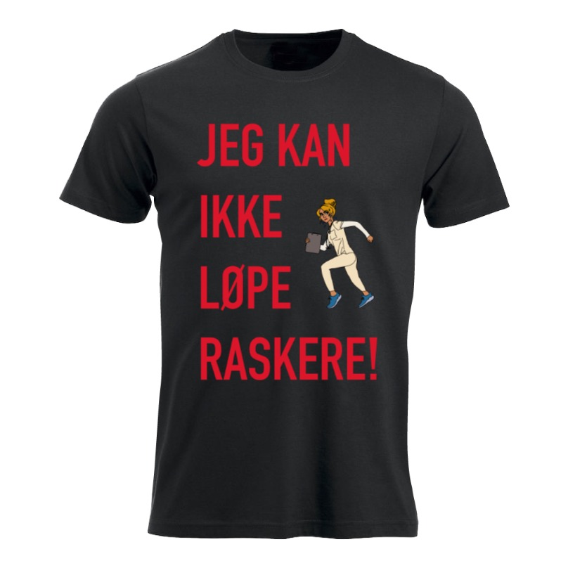 Jeg kan ikke løpe raskere T-skjorte Herre/Unisex (Sort) Versjon 2