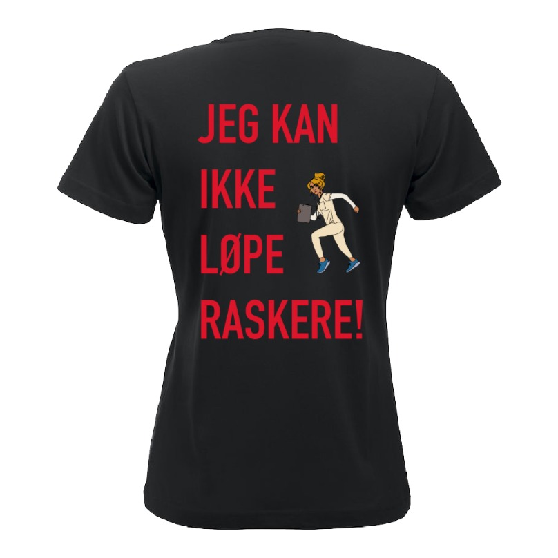 Jeg kan ikke løpe raskere T-skjorte Dame (Sort)
