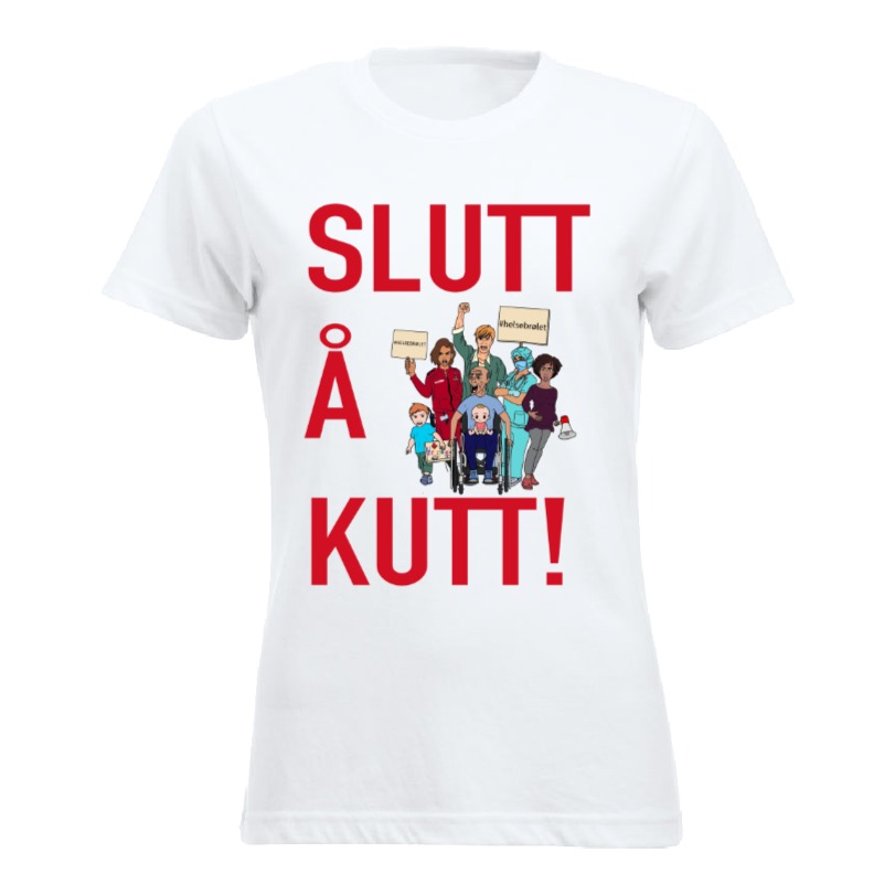 Slutt å kutt T-skjorte Dame (Hvit) Versjon 2