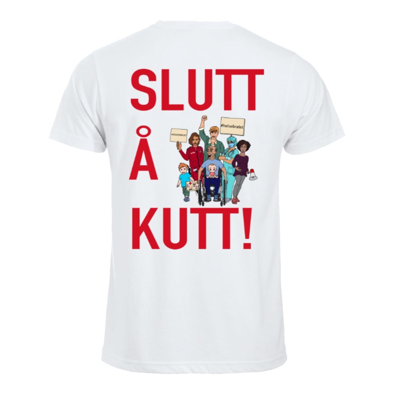 Slutt å kutt T-skjorte Herre/Unisex (Hvit)
