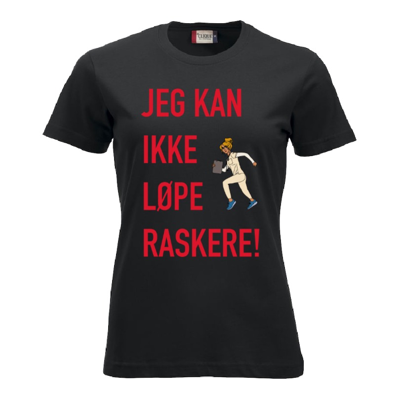 Jeg kan ikke løpe raskere T-skjorte Dame (Sort) Versjon 2