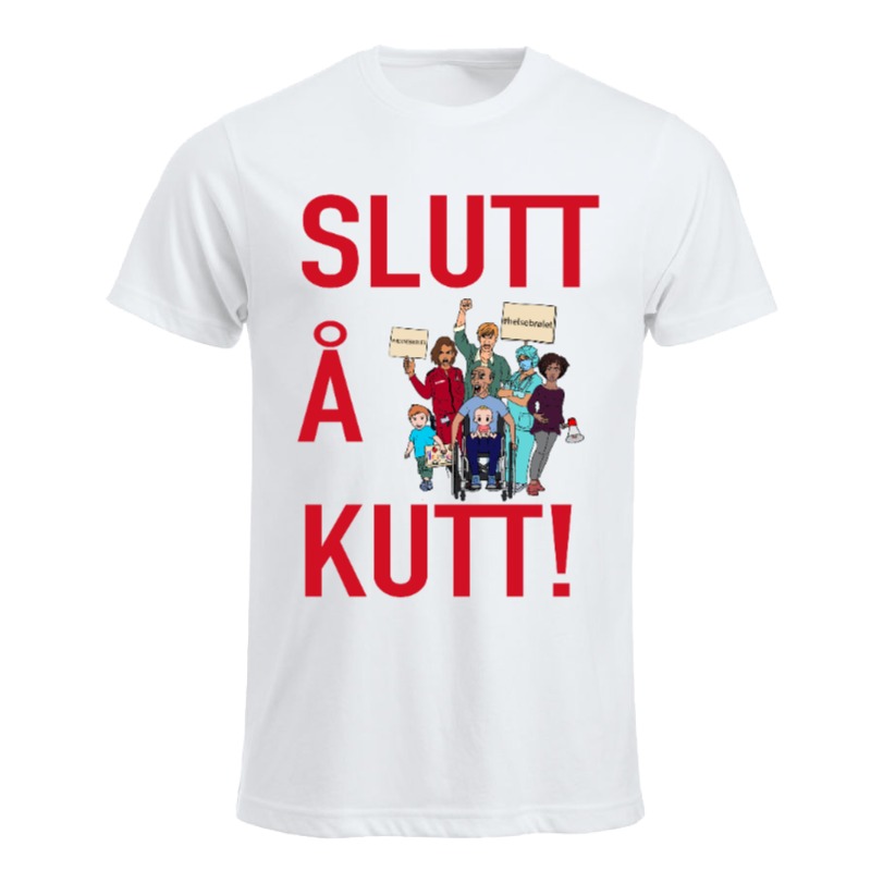 Slutt å kutt T-skjorte Herre/Unisex (Hvit) Versjon 2