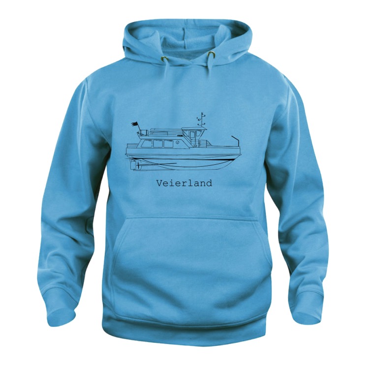 Hoodie Veierland sort trykk