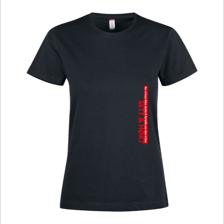 S&H t-shirt - Rød trykk - dame