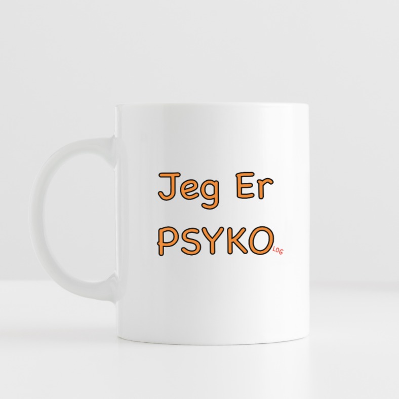 JEG ER PSYKOlog Kopp Oransje Skrift