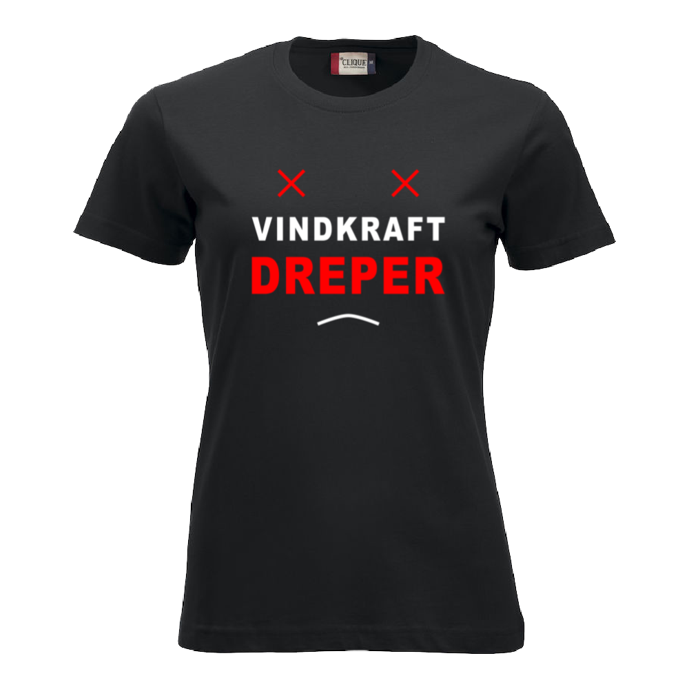 VINDKRAFT DREPER (mørk t-skjorte) - dame