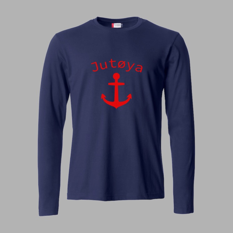Langermet t-skjorte Jutøya anker logo herre