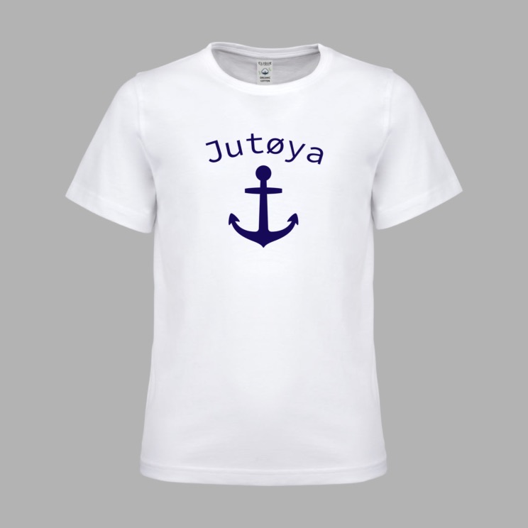 Øko T-skjorte Barn Jutøya anker logo navy