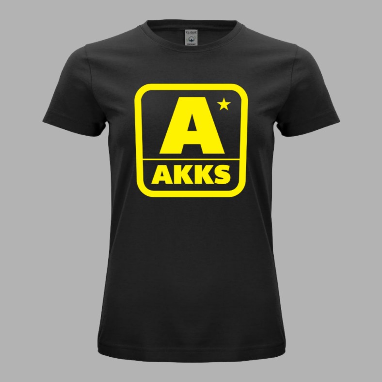 AKKS T-skjorte Logo Gul "Dame"