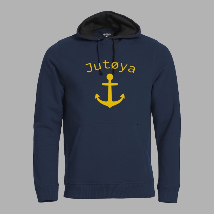 Hoodie Jutøya anker logo gul