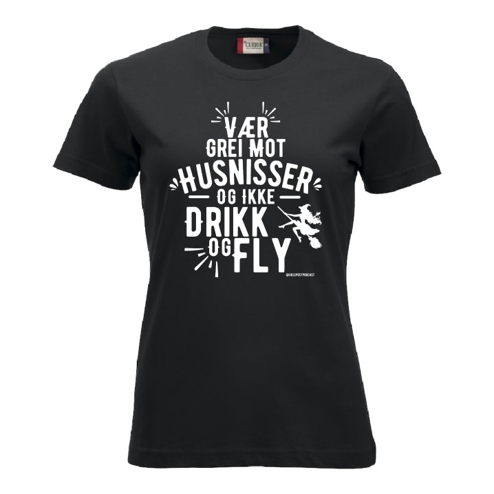 Ikke drikk og fly - hvitt trykk (dame)