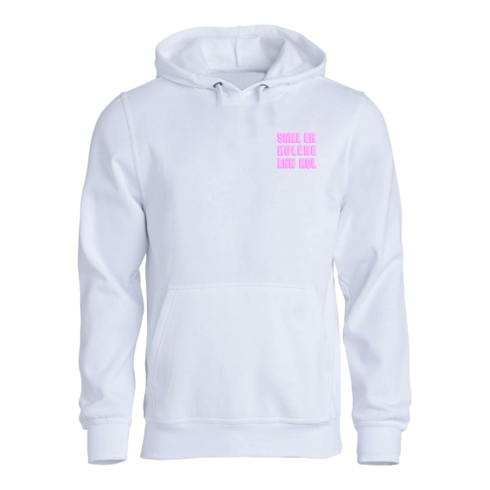 Basic hoodie unisex - Snill er kulere enn kul - Rosa tekst
