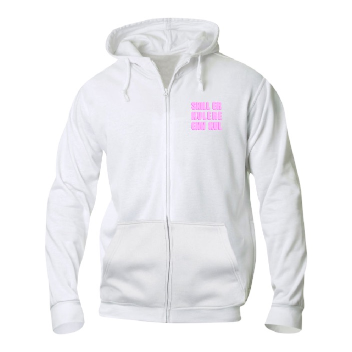 Basic zip hoodie unisex - Snill er kulere enn kul - Rosa tekst