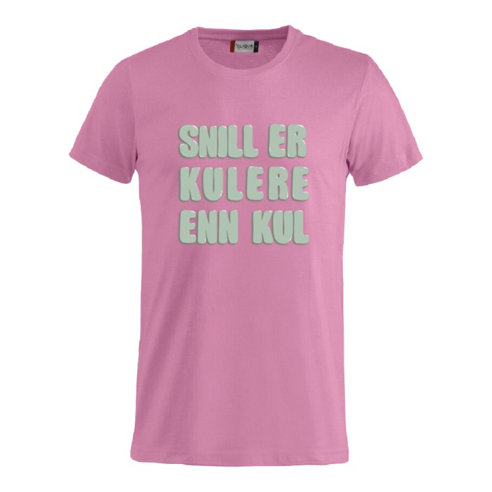 T-skjorte barn - Snill er kulere enn kul - Grønn tekst
