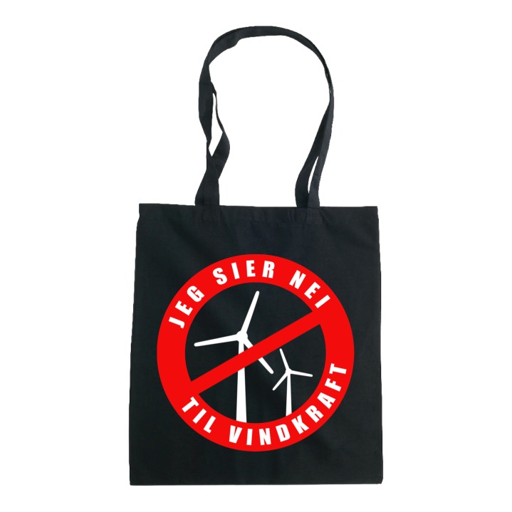 JEG SIER NEI TIL VINDKRAFT (HVIT VINDMØLLE) - handlenett