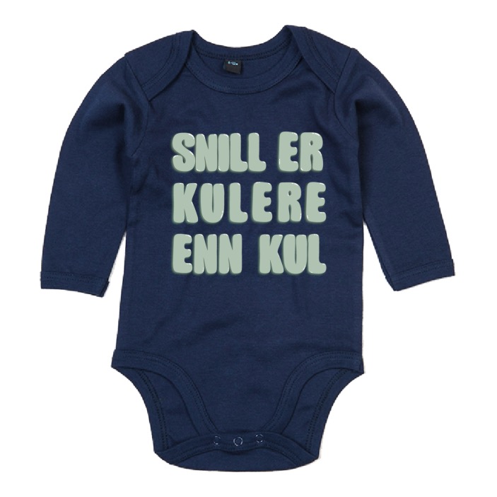 Body baby - Snill er kulere enn kul - Grønn tekst