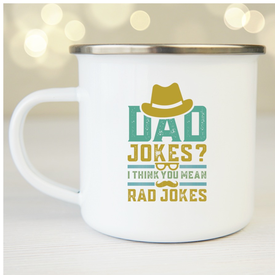 Dad jokes, morsomt krus til pappa som er glad i turer og en dårlig vits
