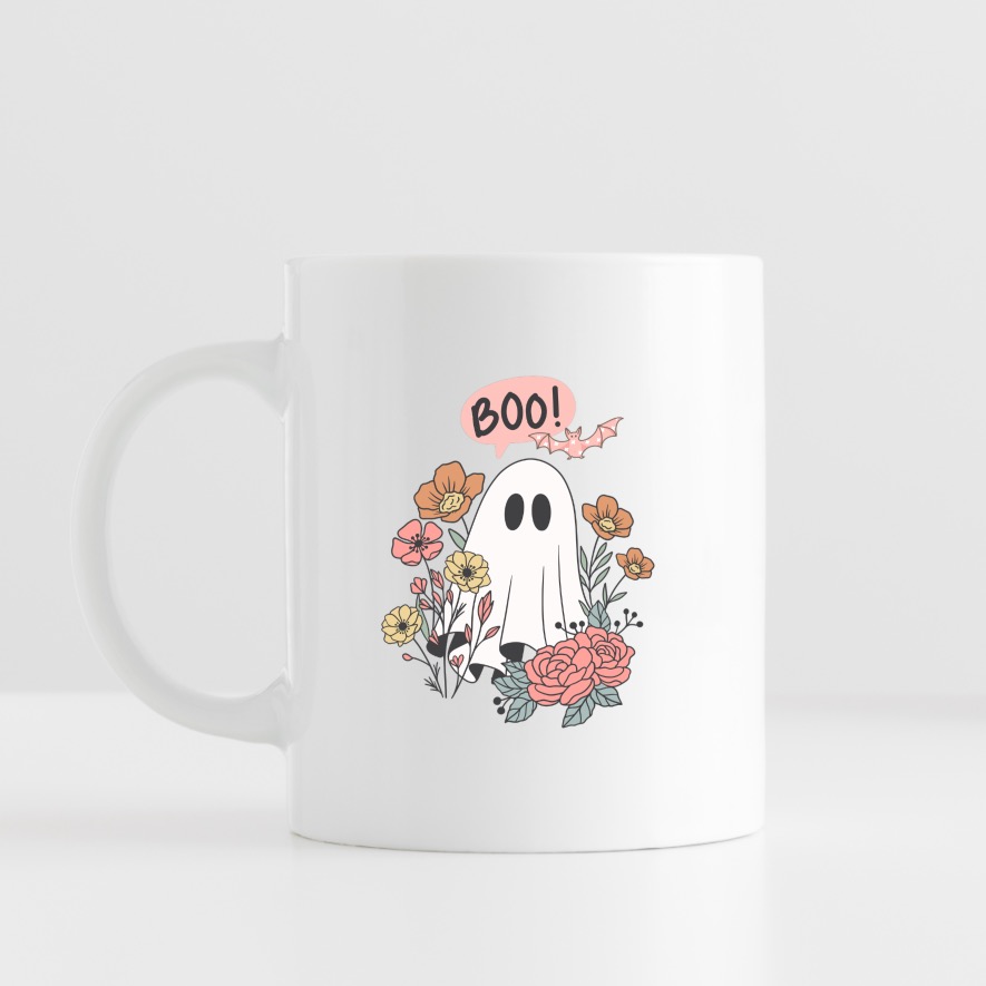 Boo - spøkelse med blomster - Halloween