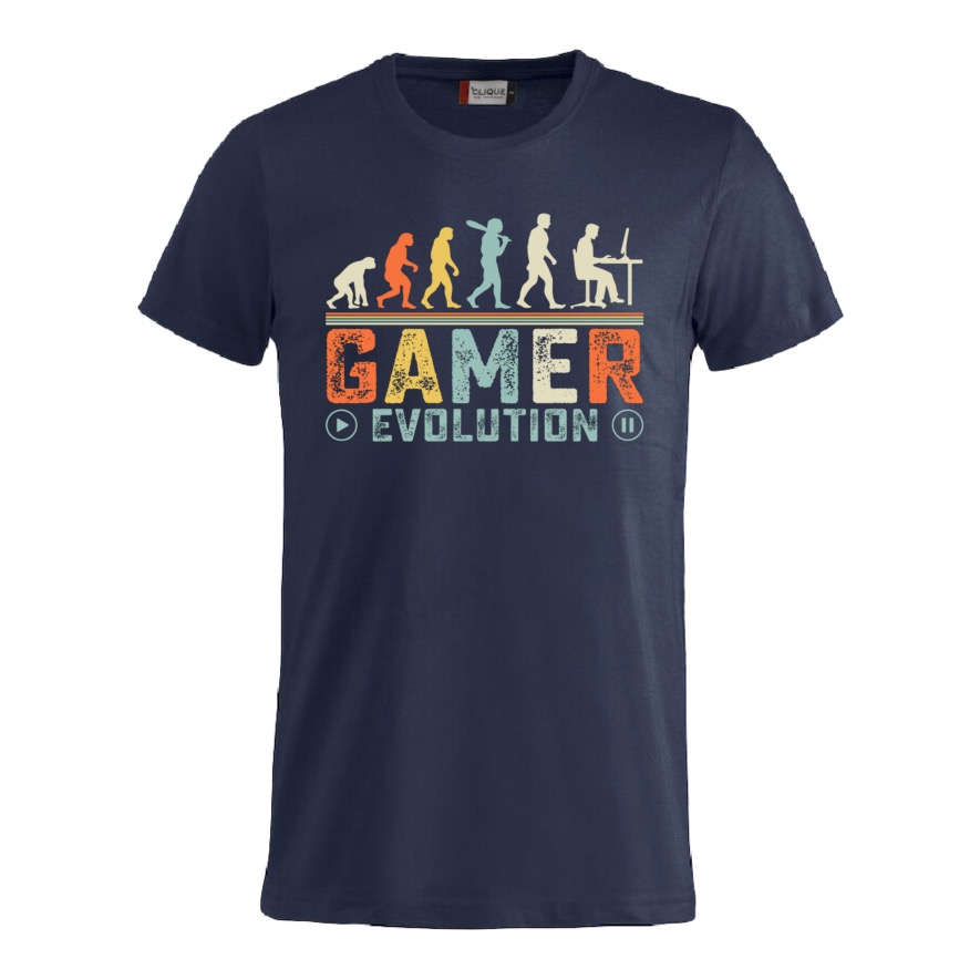 Gamer evolution, gaming, morsom t-skjorte for gamere