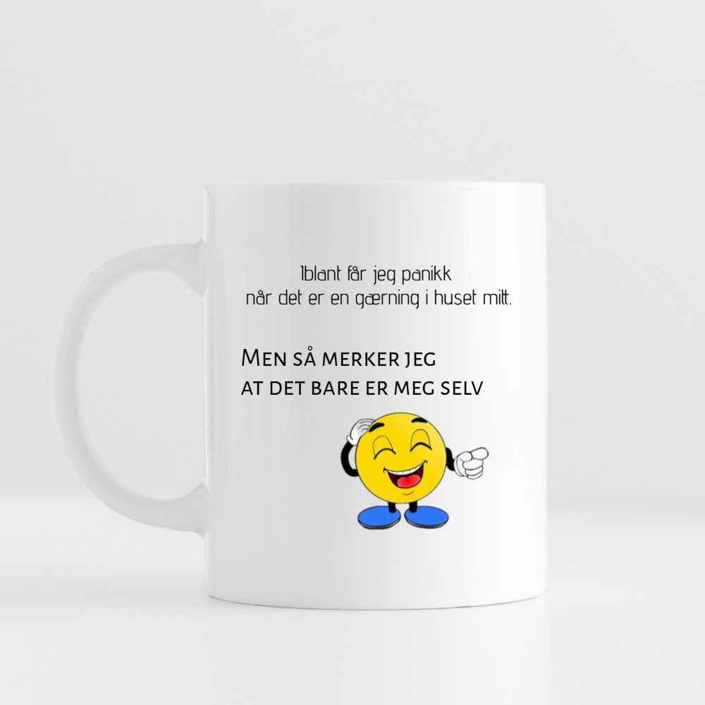Kaffekopp med vits