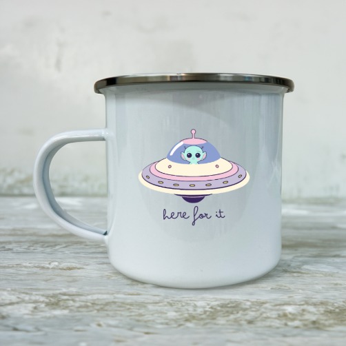 Here for it UFO emaljekopp