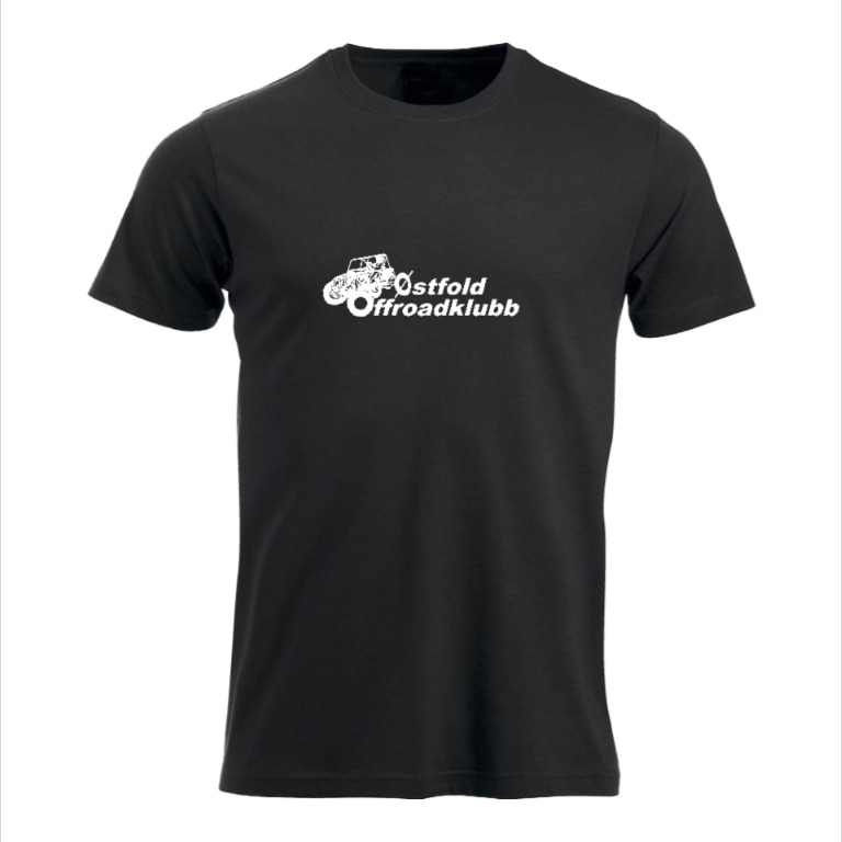 Østfold Offroadklubb t-shirt sentrert trykk foran og bak