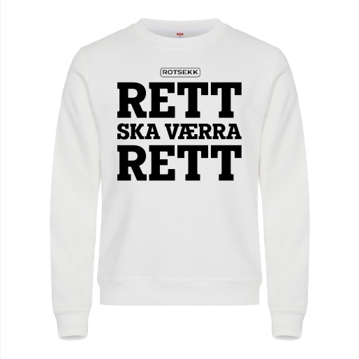 Rett ska værra rett - offwhite collegegenser