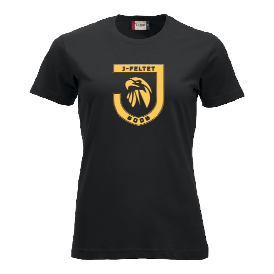 J-feltet t-skjorte - sort dame