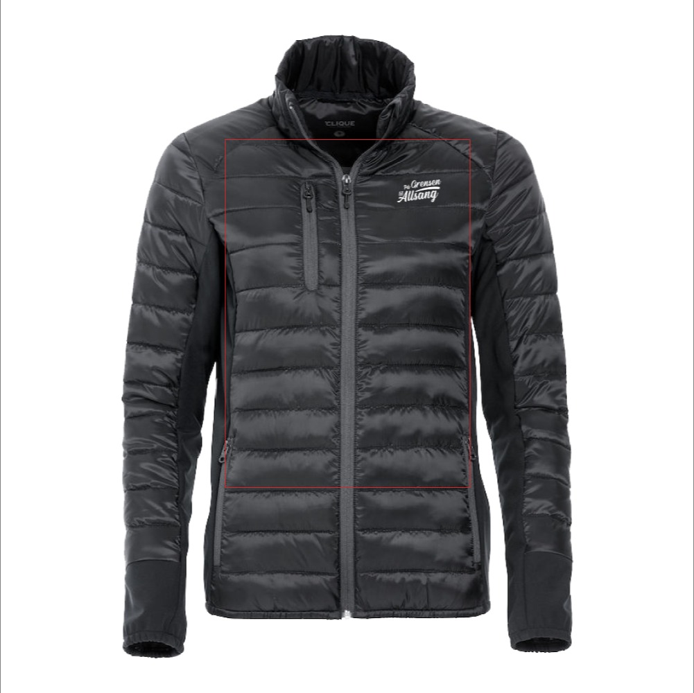 PGTA herrejakke i fuskedun med paneler av softshell