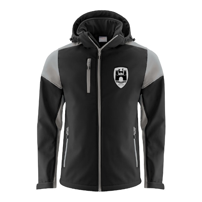 Softshell jakke med logo bak
