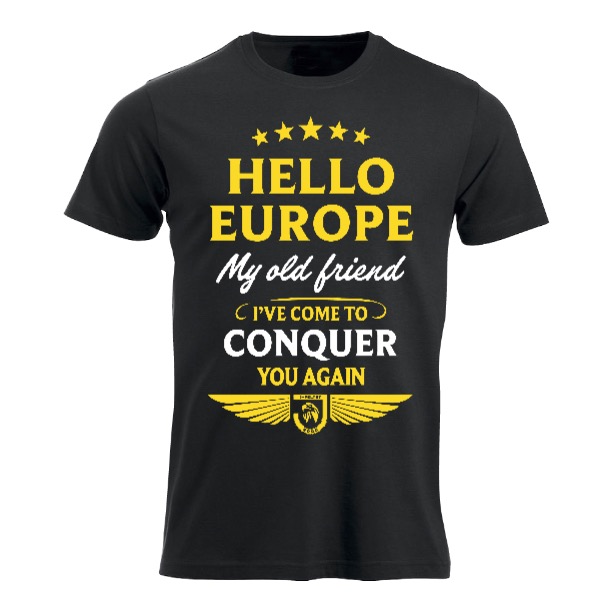 Hello Europe - sort t-skjorte