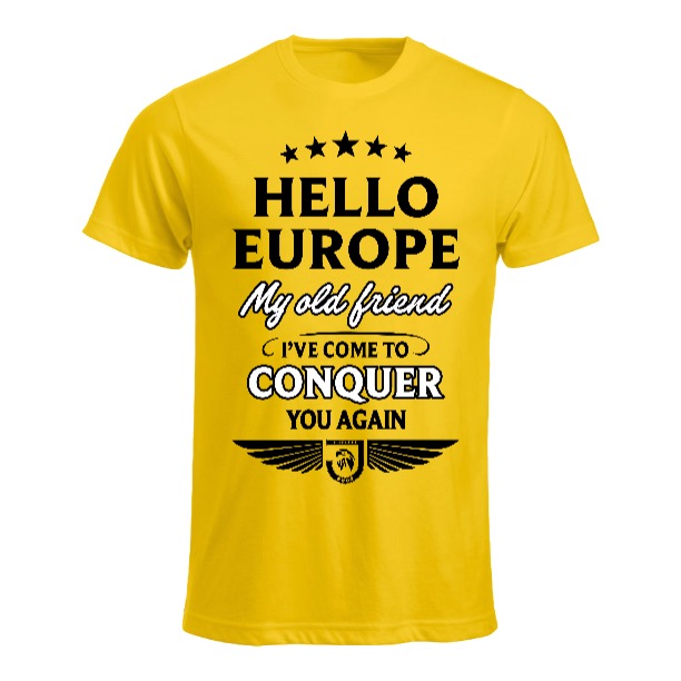 Hello Europe - gul t-skjorte