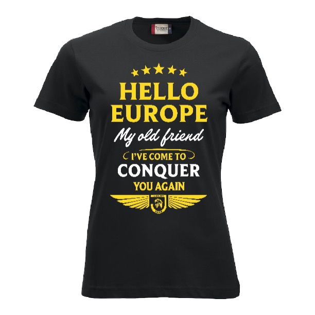 Hello Europe - sort t-skjorte dame