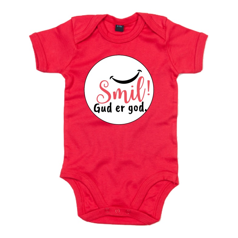 Smil! Gud er god - babybody korte ermer