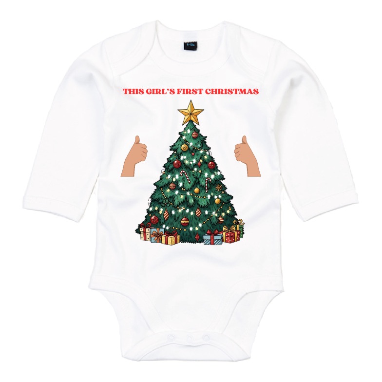 This girl's FIRST Christmas - baby body suit