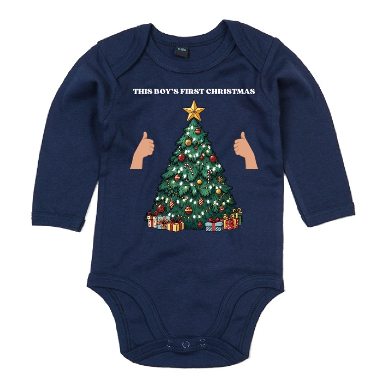 This boy's FIRST Christmas - baby body suit