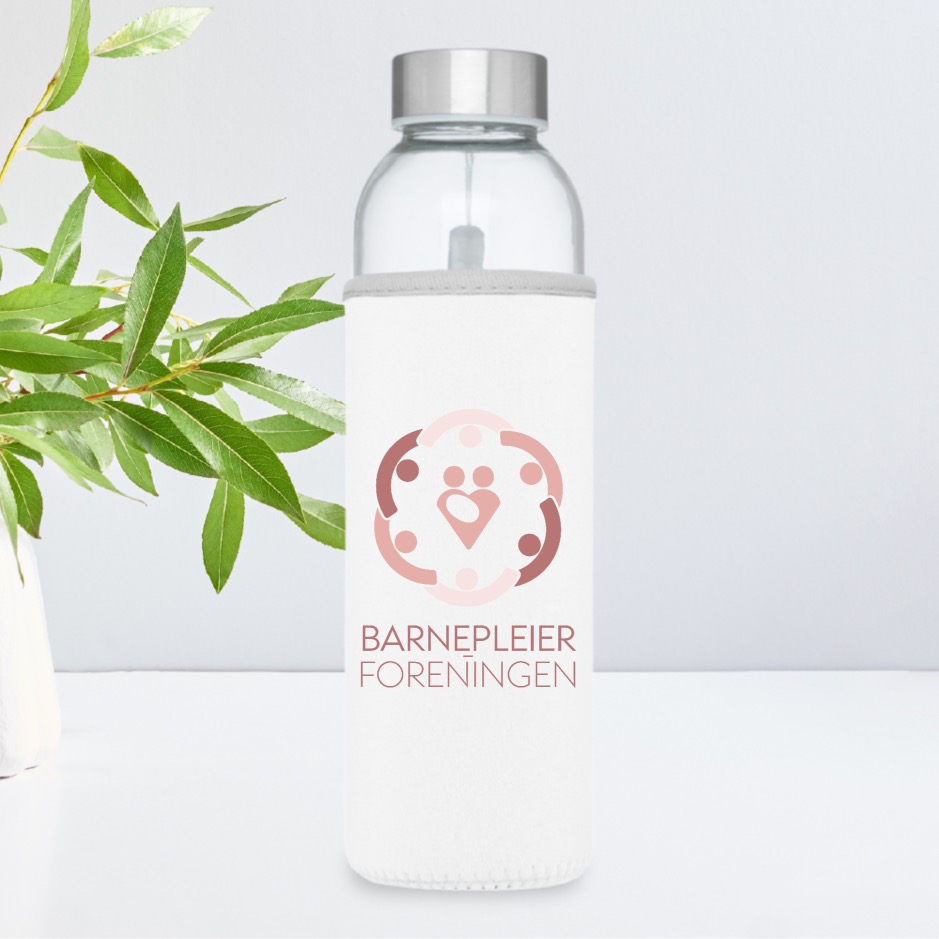Barnepleierforeningen 500ml vannflaske i glass