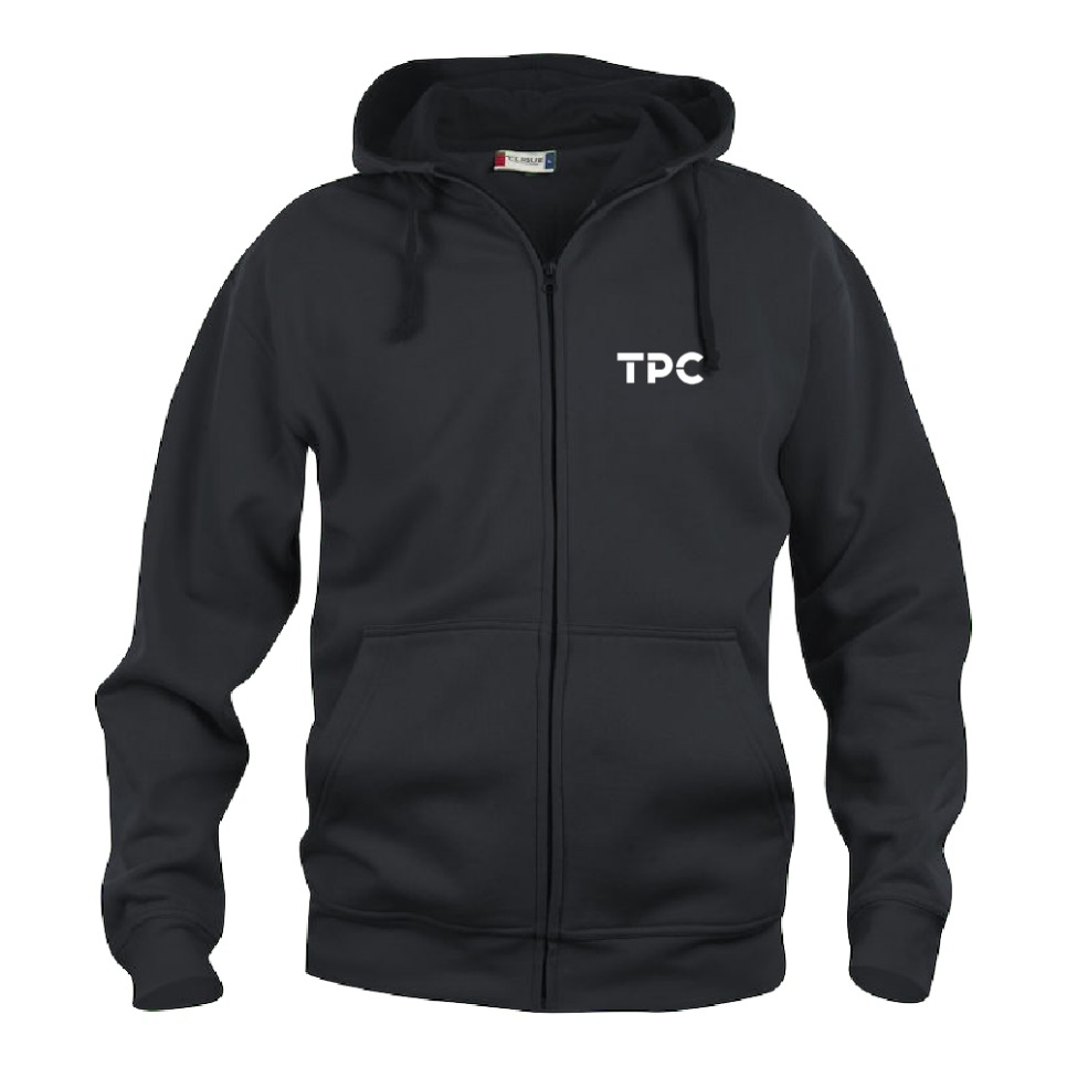 TPC Hoodie full zip - hvit logo